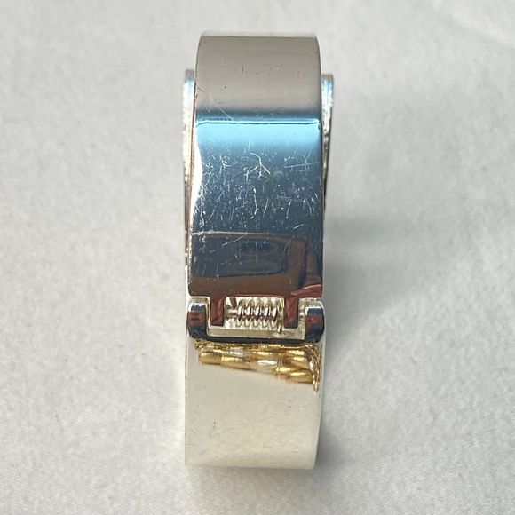 Silver Tone Bracelet Buckle Hinge Sleek Design - Picture 6 of 9